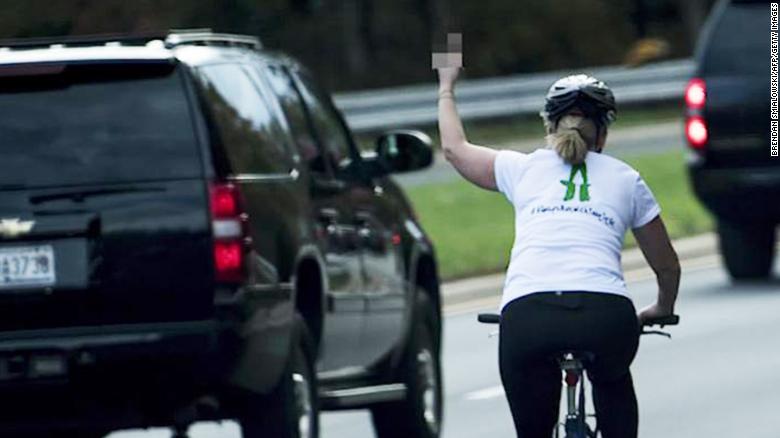 Woman Flips Off Trump, Gets Fired