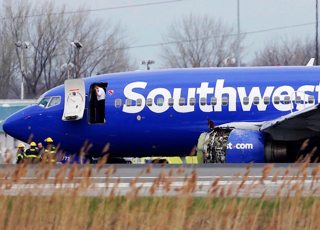 A Southwest Airlines plane flying from New York to Dallas number 1380 had an emergency landing due to engine failure and the death of a passenger, when she was sucked out a hole in the side, on April 17th. 