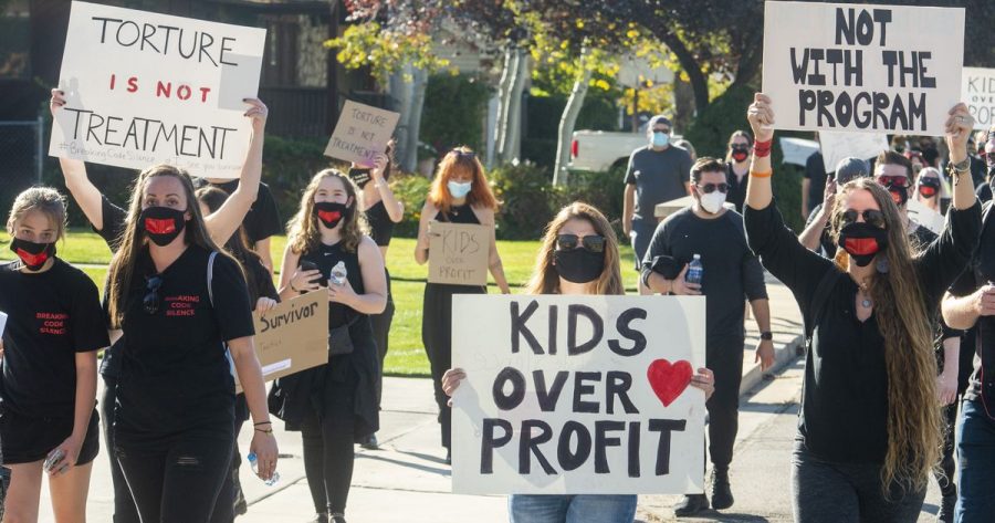 A silent rally against Provo Canyon School back in October 2020.