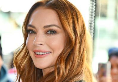 NEW YORK, NEW YORK - NOVEMBER 10: Lindsay Lohan visits "The Drew Barrymore Show" at CBS Broadcast Center on November 10, 2022 in New York City. (Photo by James Devaney/GC Images)