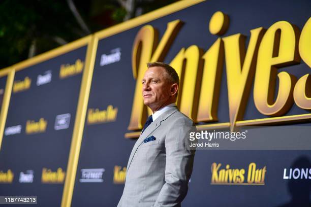 WESTWOOD, CALIFORNIA - NOVEMBER 14: Daniel Craig arrives at the Premiere of Lionsgate's 'Knives Out' at Regency Village Theatre on November 14, 2019 in Westwood, California. (Photo by Jerod Harris/Getty Images)