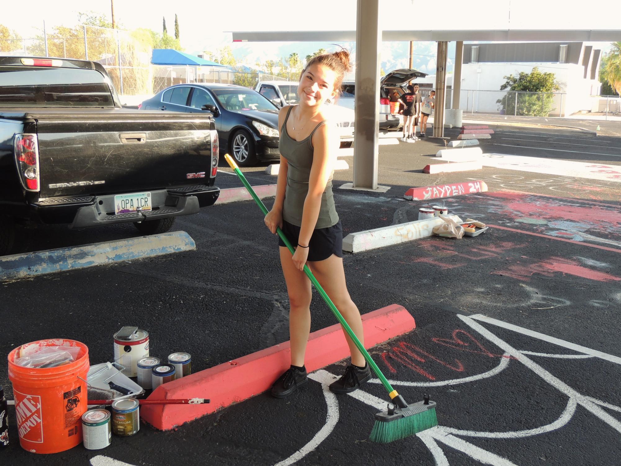 Class of 2025's First Event: Painting Senior Parking Spots