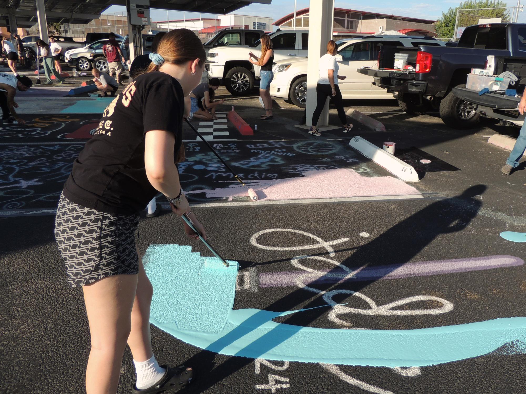 Class of 2025's First Event: Painting Senior Parking Spots