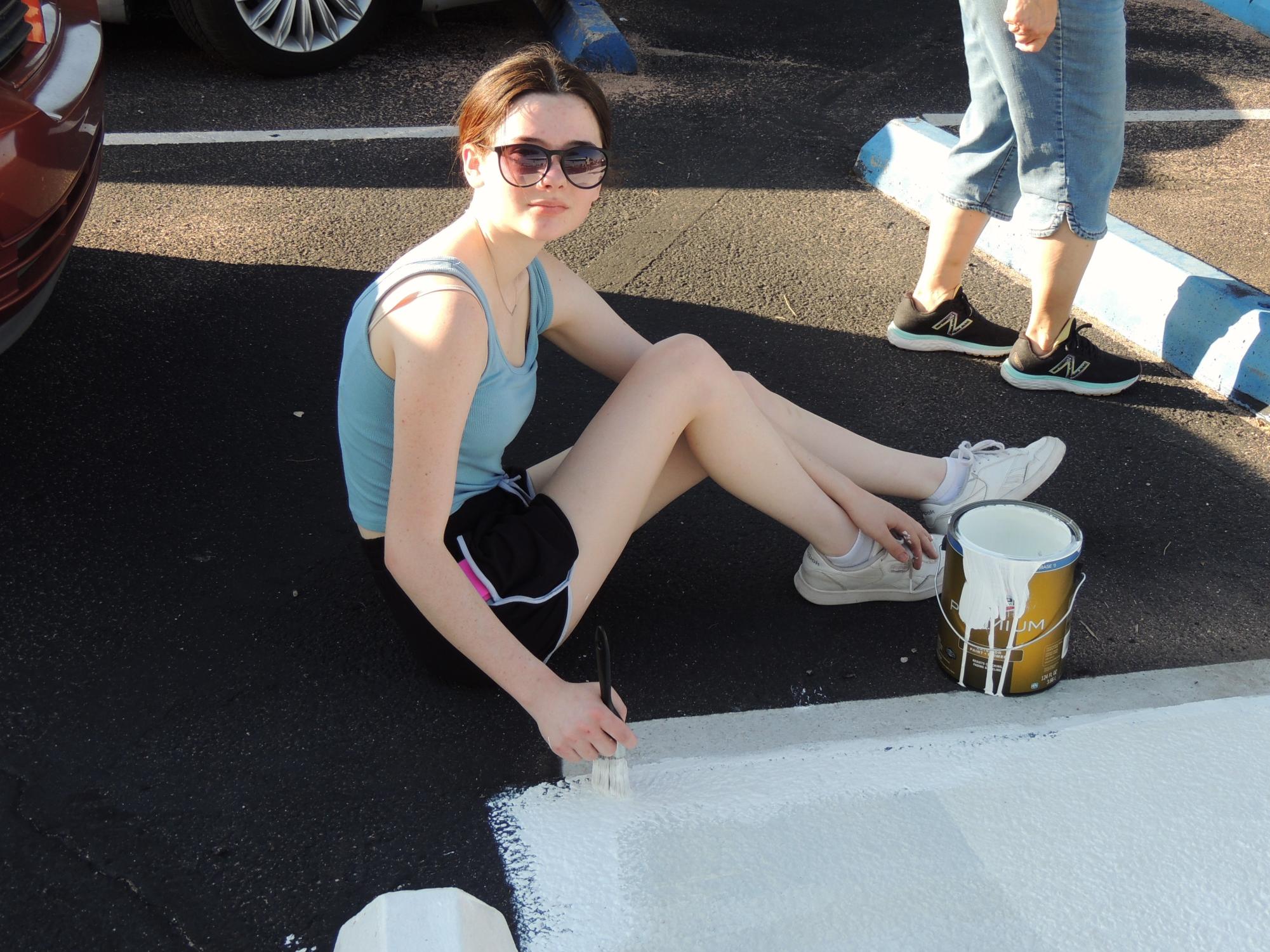 Class of 2025's First Event: Painting Senior Parking Spots