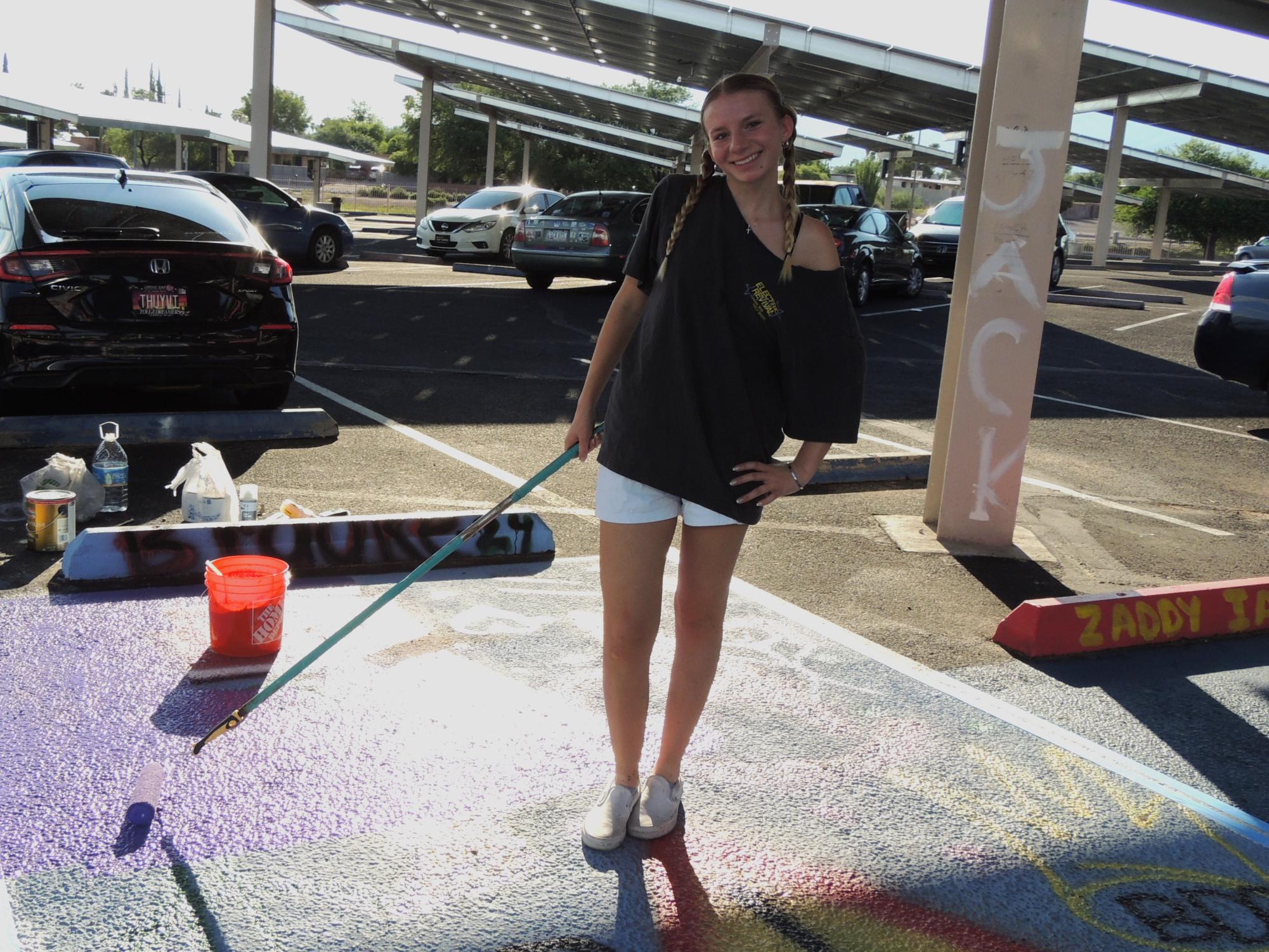 Class of 2025's First Event: Painting Senior Parking Spots