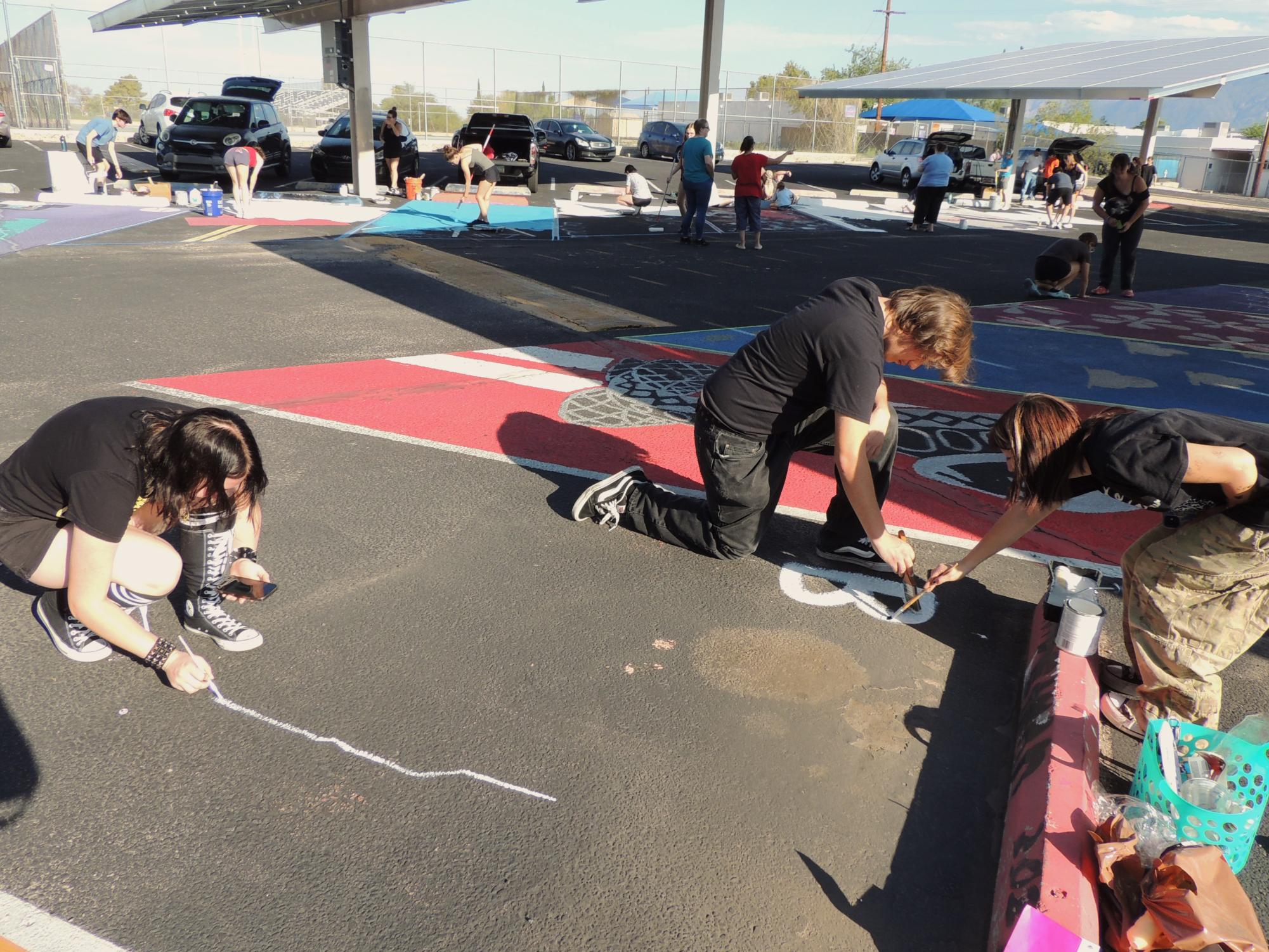 Class of 2025's First Event: Painting Senior Parking Spots