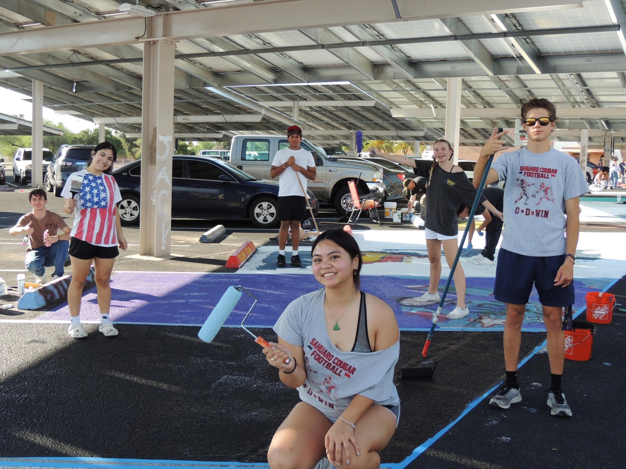 Class of 2025's First Event: Painting Senior Parking Spots