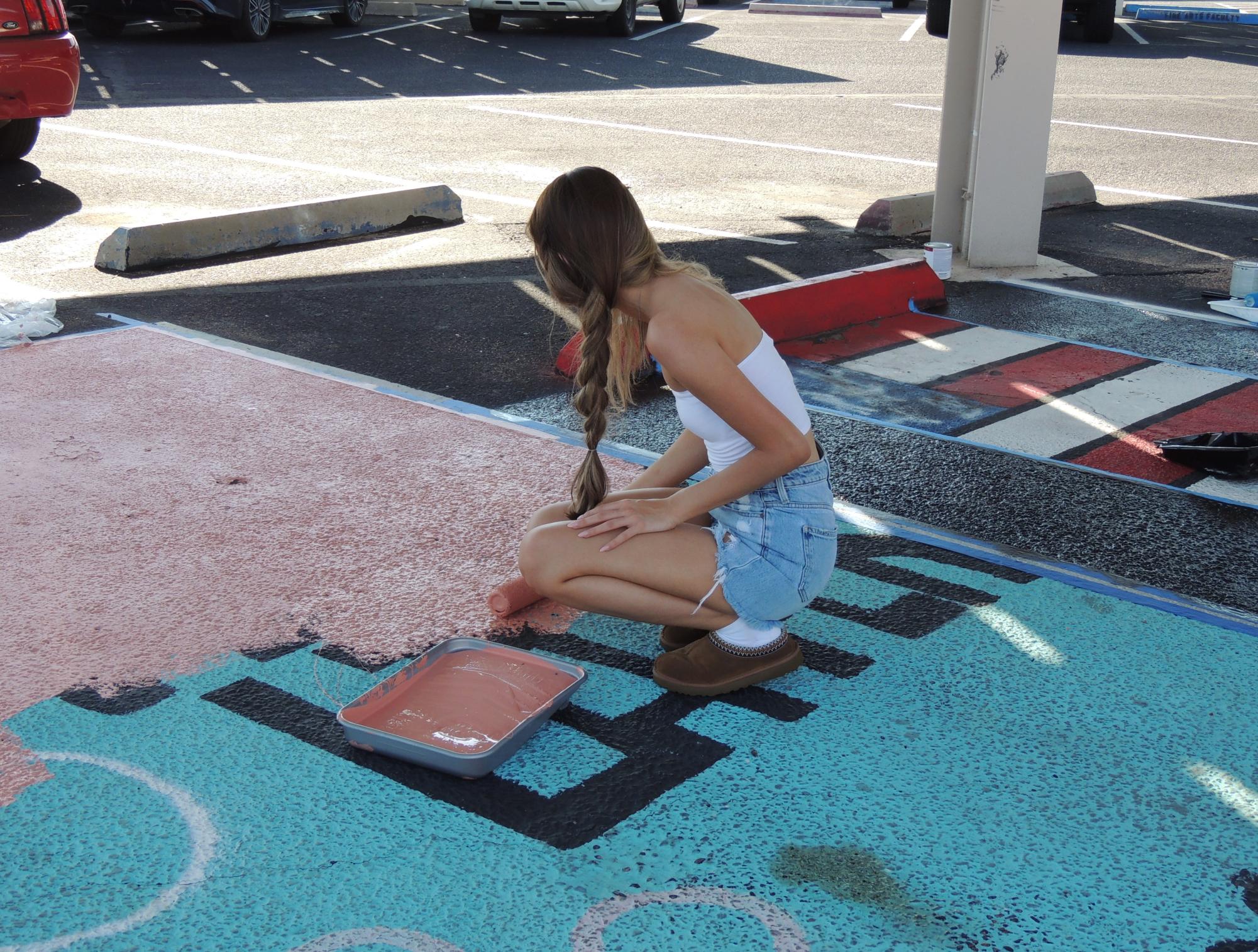 Class of 2025's First Event: Painting Senior Parking Spots