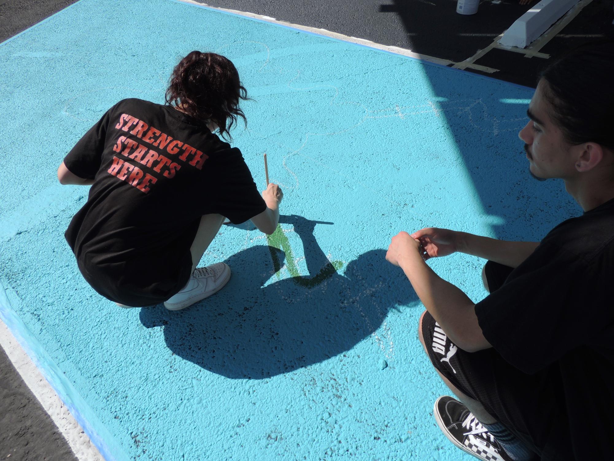 Class of 2025's First Event: Painting Senior Parking Spots