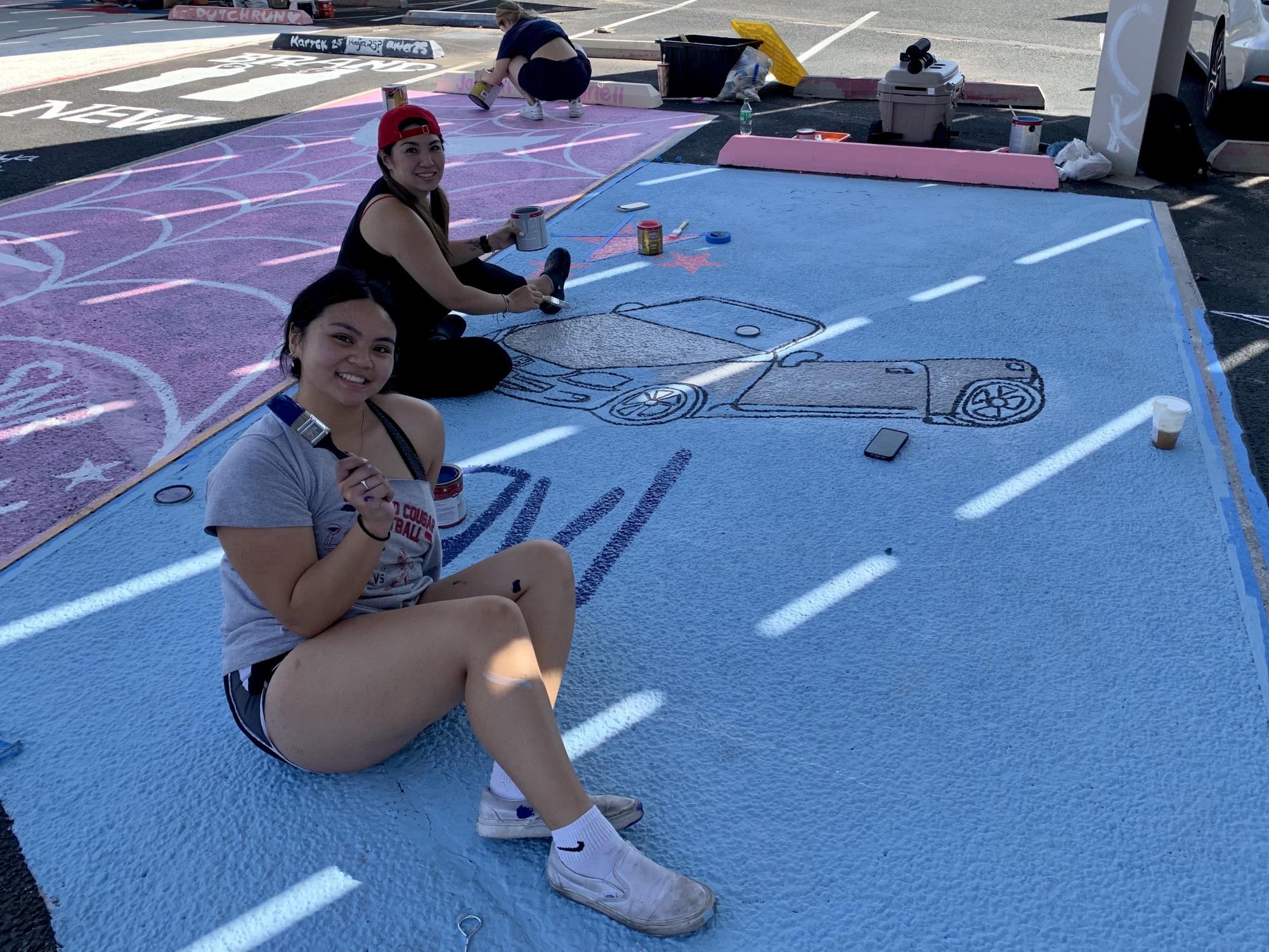 Class of 2025's First Event: Painting Senior Parking Spots