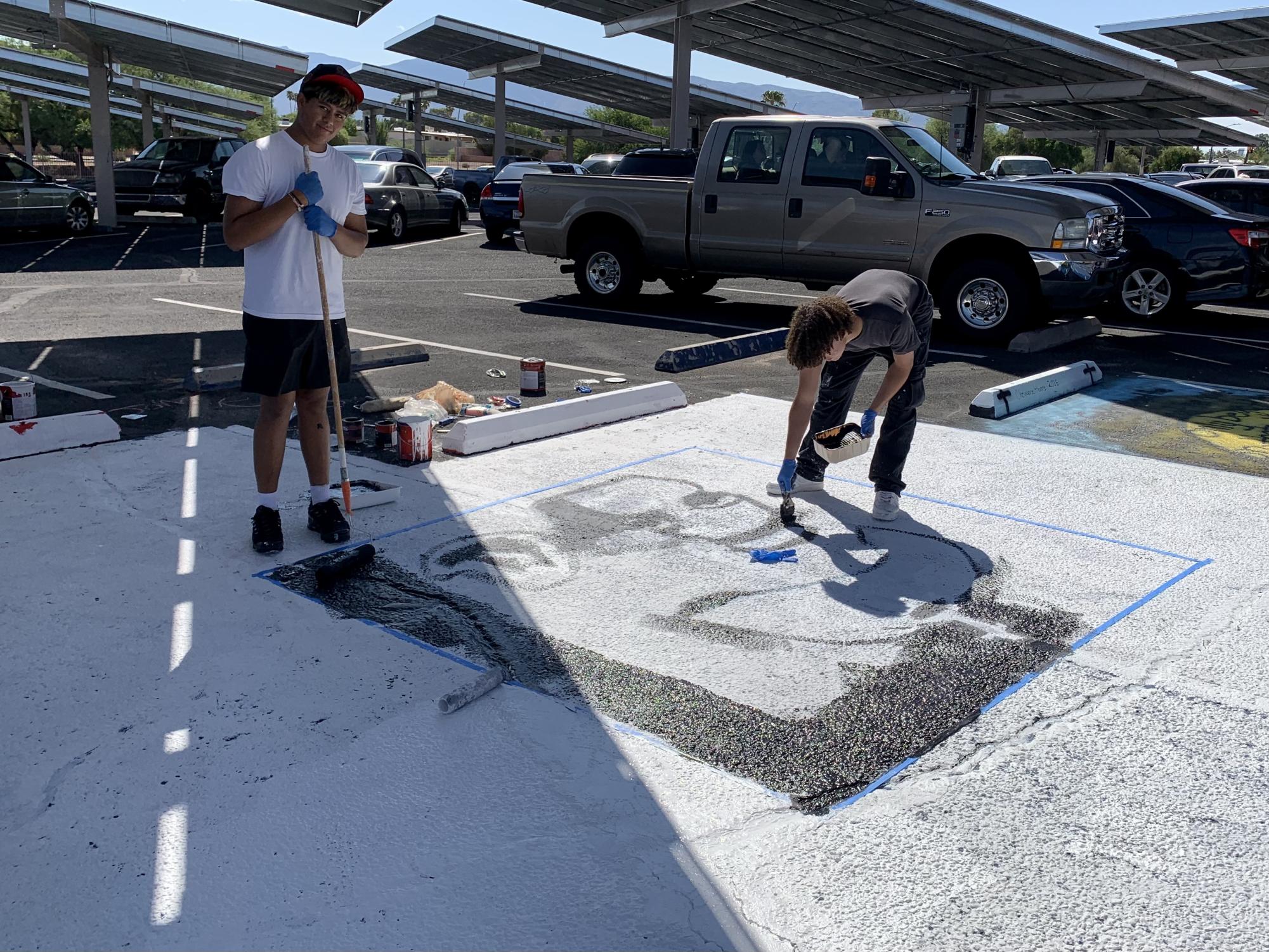 Class of 2025's First Event: Painting Senior Parking Spots