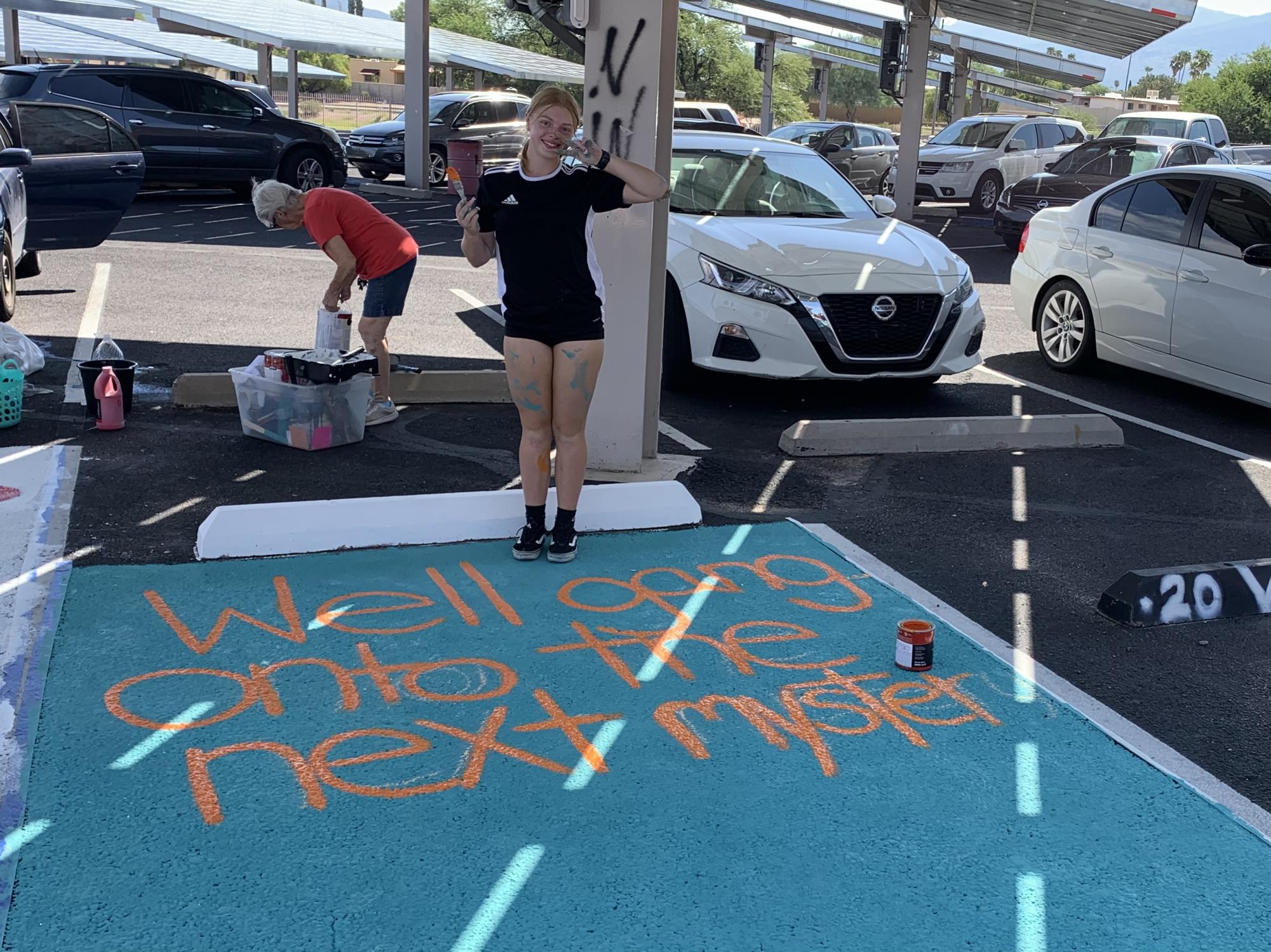 Class of 2025's First Event: Painting Senior Parking Spots