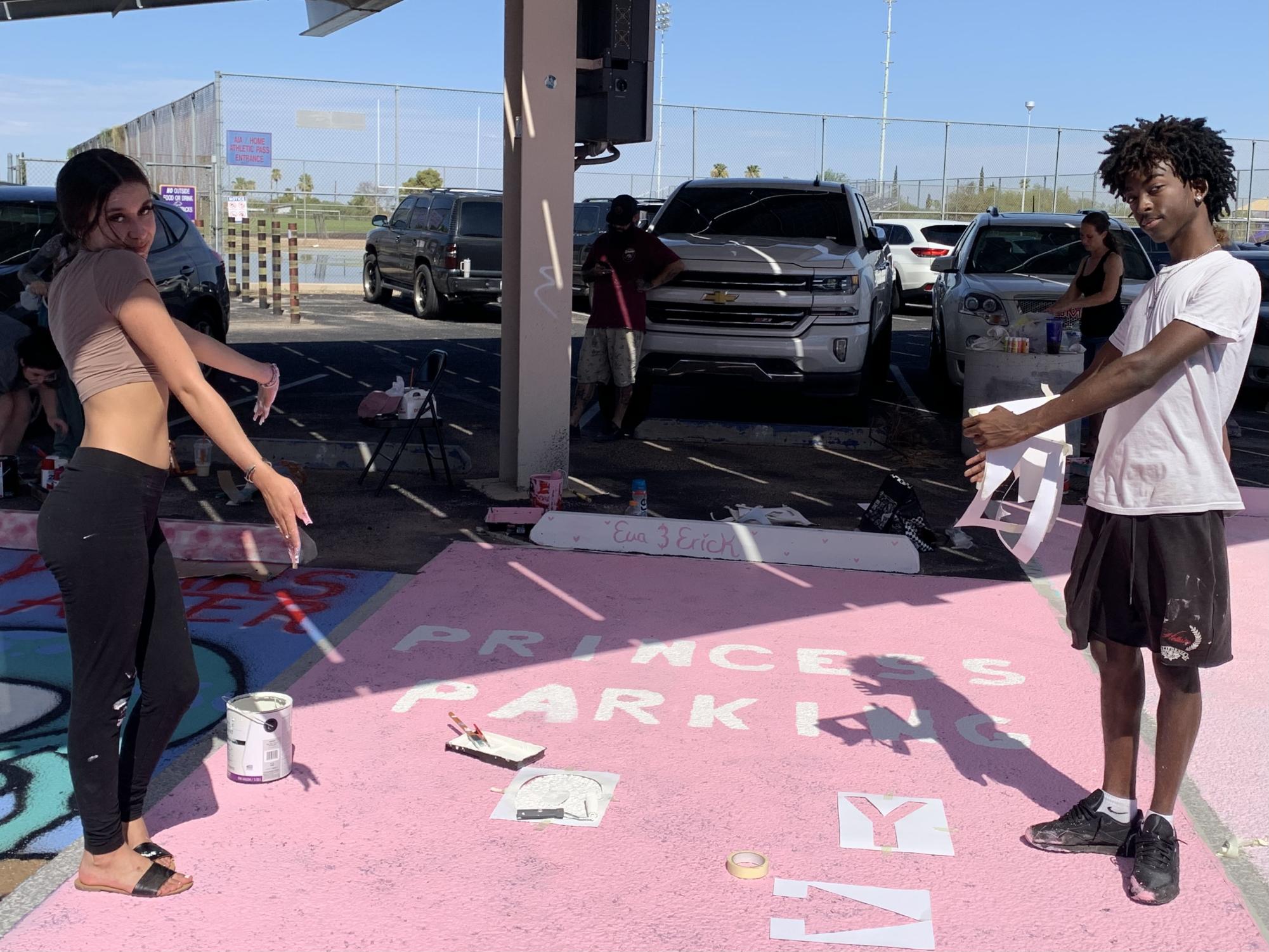 Class of 2025's First Event: Painting Senior Parking Spots