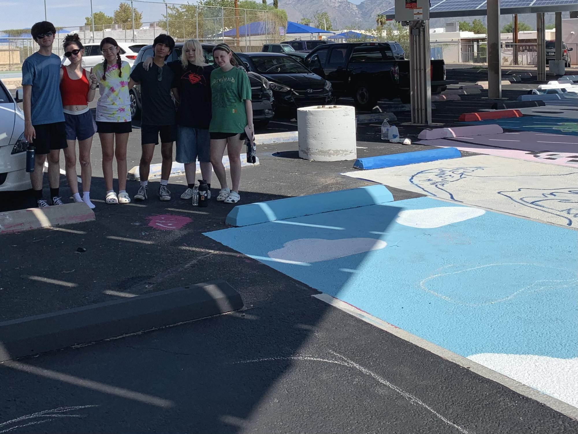 Class of 2025's First Event: Painting Senior Parking Spots