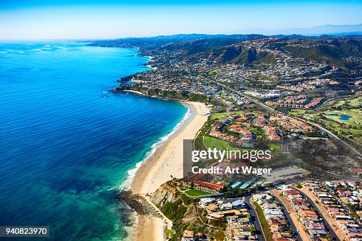 Aerial view of Monarch Beach located in Dana Point, California, in the southern portion of Orange County.