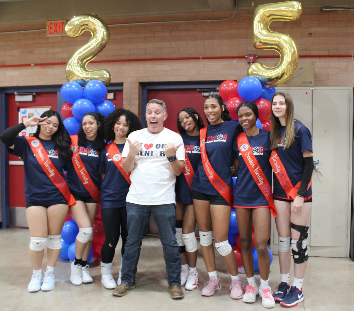 Coach Haynes with his seniors