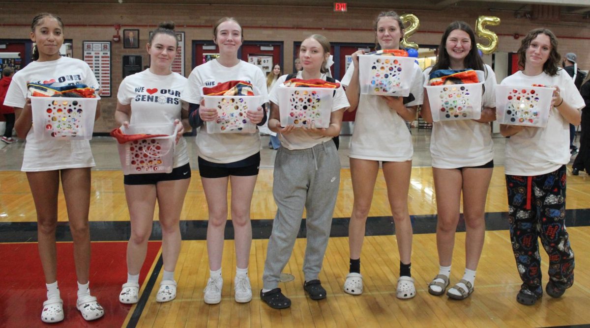 JV volleyball presents senior baskets