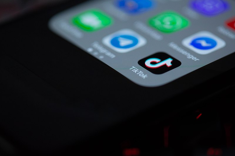 TikTok app icon on a mobile phone