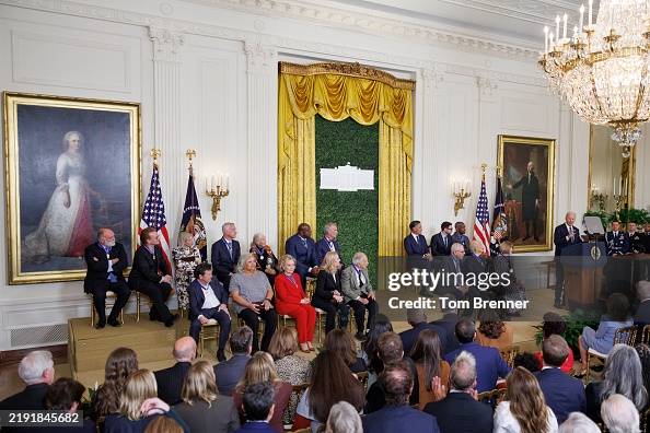 WASHINGTON, DC - JANUARY 4: U.S. President Joe Biden addresses audience members after presenting the Presidential Medal of Freedom, in the East Room of the White House on January 4, 2025 in Washington, DC. President Biden awarded 19 recipients with the nation's highest civilian honor. President Biden is awarding 19 recipients with the nation's highest civilian honor. (Photo by Tom Brenner/Getty Images)