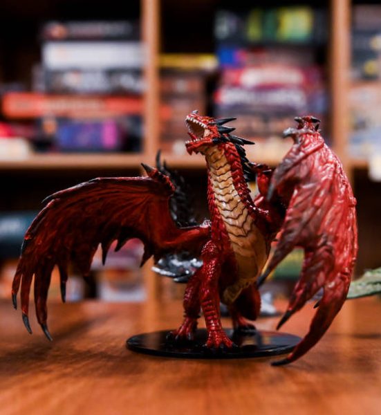 Huntington, N.Y.: A Dungeons &amp; Dragons classic dragon hand painted by Alan Cooley, 27, of Huntington Station, New York, at Main Street Game Cafe in Huntington on November 26, 2019. (Photo by Steve Pfost/Newsday RM via Getty Images)