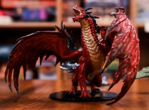 Huntington, N.Y.: A Dungeons &amp; Dragons classic dragon hand painted by Alan Cooley, 27, of Huntington Station, New York, at Main Street Game Cafe in Huntington on November 26, 2019. (Photo by Steve Pfost/Newsday RM via Getty Images)