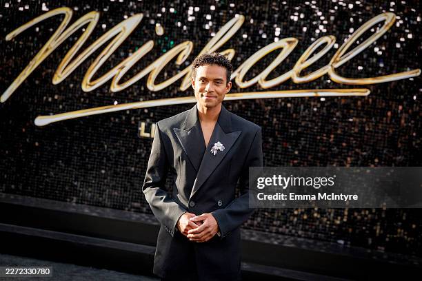 HOLLYWOOD, CALIFORNIA - APRIL 20: Jaafar Jackson attends the premiere of Lionsgate's "Michael" at Dolby Theatre on April 20, 2026 in Hollywood, California. (Photo by Emma McIntyre/WireImage)